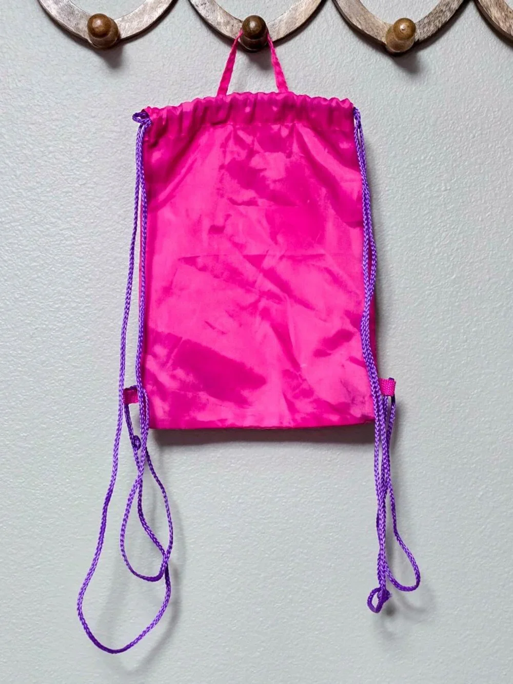 VTG Y2K Bobby Jack Super Star Drawstring Mini Backpack Pink Cinch Bag